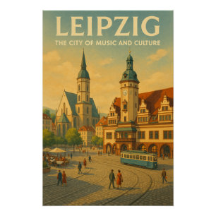 Leipzig, Deutschland Retro-Reise Poster