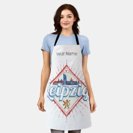 Leipzig Deutschland Sachsen Retro Skyline Vintag Schürze