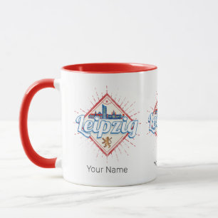 Leipzig Deutschland Sachsen Retro Skyline Vintage Tasse