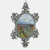 Leipzig, Deutschland Schneeflocken Zinn-Ornament (Links)