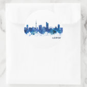 Leipzig Deutschland Skyline Blue Runder Aufkleber (Tasche)