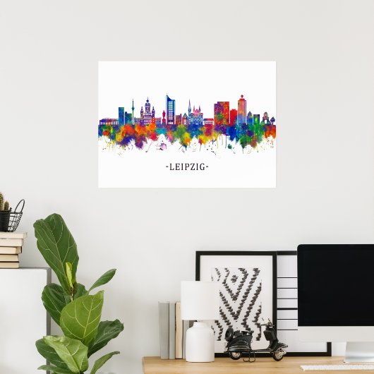 Leipzig Deutschland Skyline Poster (Heimbüro)