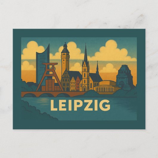 Leipzig Deutschland Stadt Kunst Postkarte (Vorderseite)
