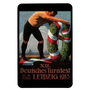 Leipzig, Deutschland, Turnier, 1913 Vintage Postka Magnet