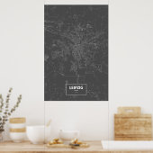 Leipzig, Deutschland (weiß auf schwarz) Poster (Küche)