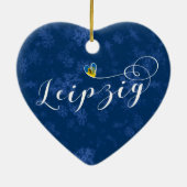 Leipzig Herz, Weihnachtsbaumschmuck, Deutschland Keramikornament (Hinten)