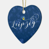 Leipzig Herz, Weihnachtsbaumschmuck, Deutschland Keramikornament (Links)