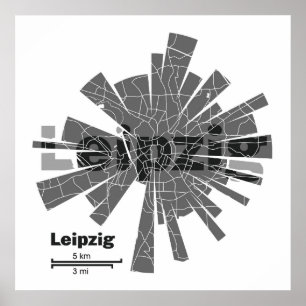 Leipzig-Karten-Plakat Poster