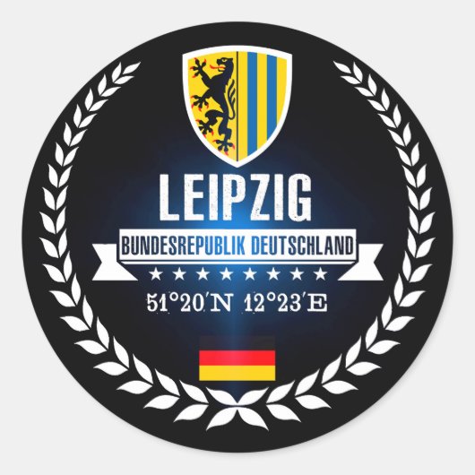 Leipzig Runder Aufkleber (Vorderseite)