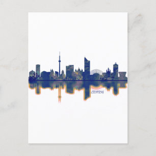 Leipzig Skyline Feiertagspostkarte