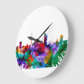 Leipzig Skyline Große Wanduhr (Winkel)