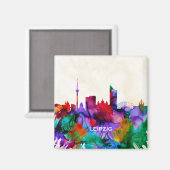 Leipzig Skyline Magnet (Vorderseite/Rückseite)