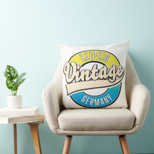 Leipzig Vintage Style Logo. Kissen