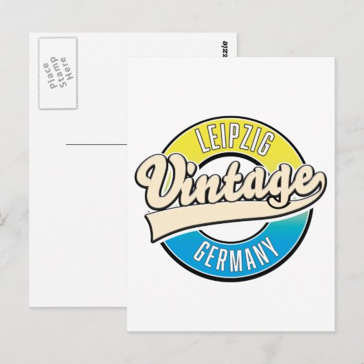 Leipzig Vintages Logo. Postkarte (Vorne/Hinten)