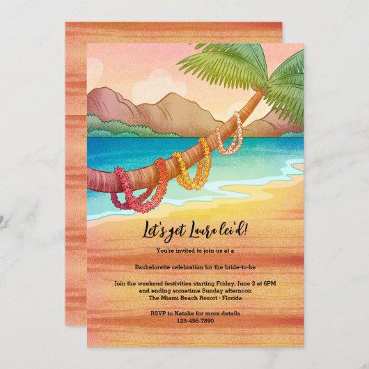 Leis auf einem Baum Einladung (Vorne/Hinten)