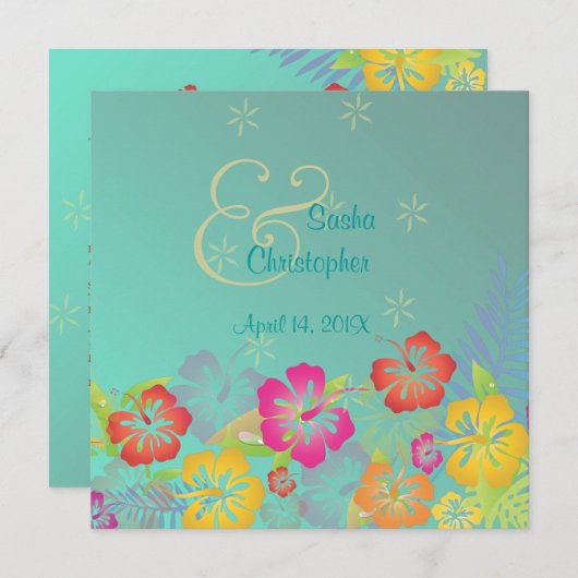 Leis/Luau/Hibiskus Hochzeit Einladungen (Vorne/Hinten)