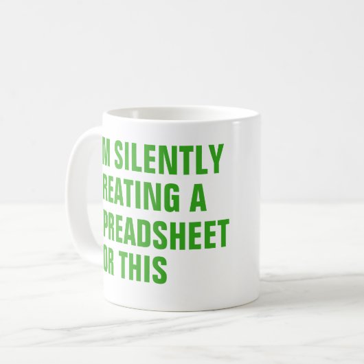 Leise eine Tabelle dafür erstellen Kaffeetasse (Vorderseite Links)