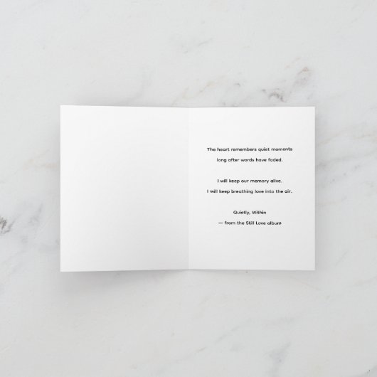 Leise, im Innern – MemoryUs Lyric Card Dankeskarte (Innenseite)