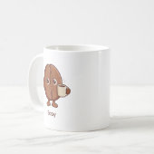 Leise Selbstbewusste Kaffeebohnen Charakter Kaffeetasse (Vorderseite Links)