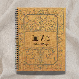 'Leise Worte' Beige Blumen-Journal-Geschenk mit Na Notizblock