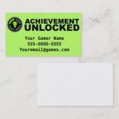 Leistung entriegelte Videospiel-Visitenkarten Visitenkarte (Vorne/Hinten)