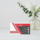 Leistungsstark Rot und Schwarz Visitenkarte (Stehend Vorderseite)