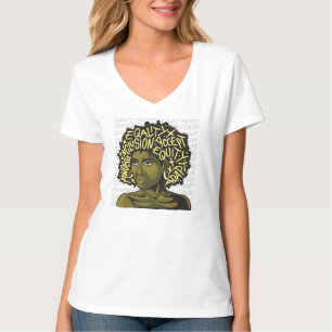 Leistungsstarke Afro Art über Equity und Inklusion T-Shirt
