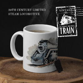 Leistungsstarke Dampflokomotive des 20. Jahrhunder Zweifarbige Tasse