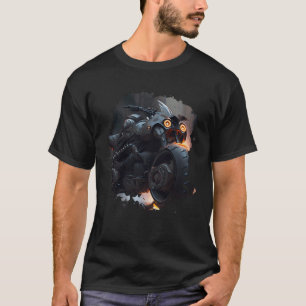 Leistungsstarke Dunkelheit Reise und episches Moto T-Shirt
