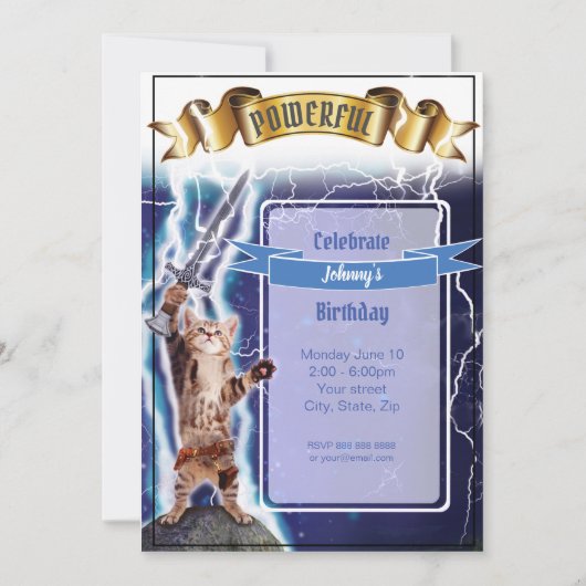 Leistungsstarke Katzen-Einladung Einladung (Vorderseite)