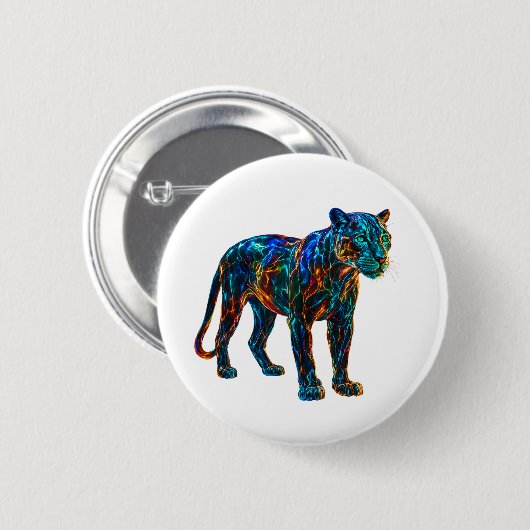 Leistungsstarke Panther Art Button (Vorne & Hinten)