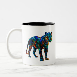 Leistungsstarke Panther Art Zweifarbige Tasse
