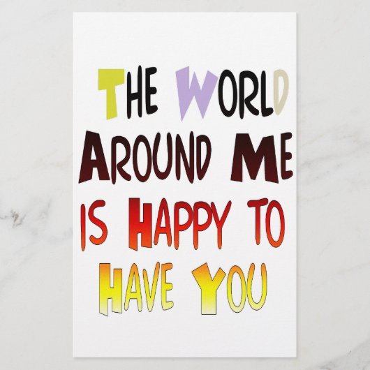 Leistungsstarke Willkommensbotschaft: Ein Motivier Briefpapier (Vorderseite)