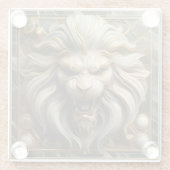 Leistungsstarker Goldener Löwe mit reichhaltiger O Glasuntersetzer (Rückseite)