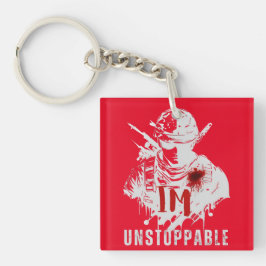 Leistungsstarker Krieger-Silhouette Unaufhaltsamer Schlüsselanhänger