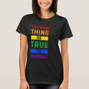 Leistungsstarker LGBTQ+-Stat mit Regenbogen-Selbst T-Shirt