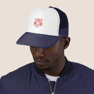 Leistungsstarker Tiger-Face Red Image Hat Truckerkappe