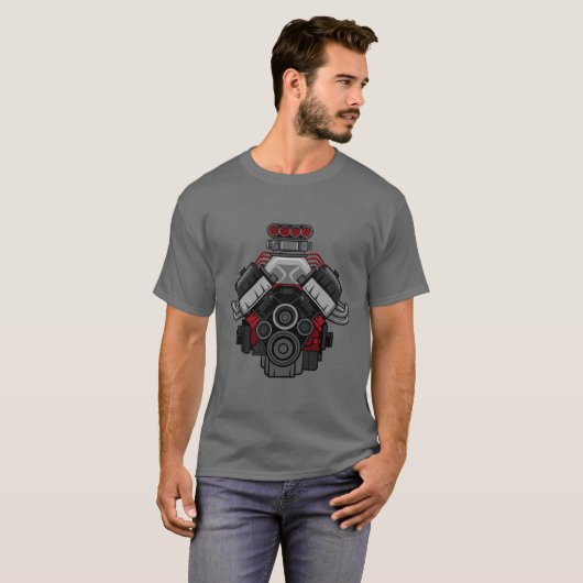 Leistungsstarker V8-Motor T-Shirt (Vorne ganz)