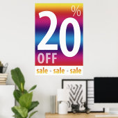Leistungsstarkes 20%-iges Verkaufszeichen | Farbli Poster (Heimbüro)