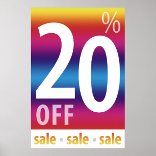 Leistungsstarkes 20%-iges Verkaufszeichen   Farbli Poster