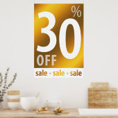 Leistungsstarkes 30%-iges Verkaufszeichen | Golden Poster (Küche)