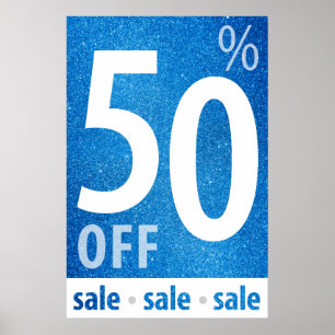 Leistungsstarkes 50%-iges Verkaufszeichen   Blauer Poster
