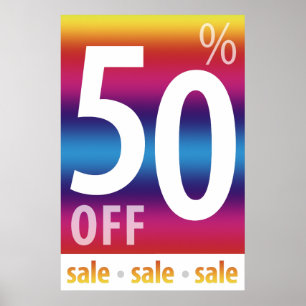 Leistungsstarkes 50%-iges Verkaufszeichen   Farbli Poster