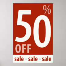 Leistungsstarkes 50%-OFF-Sign - Verkaufspopster fü