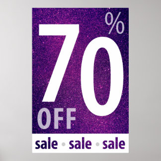 Leistungsstarkes 70%-iges Verkaufszeichen | LILA G Poster