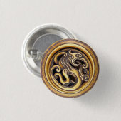 Leistungsstarkes Dragon Oriental Dekor Maskuline Button (Vorne & Hinten)