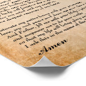 Leistungsstarkes Heilgebet von Padre Pio Poster (Ecke)