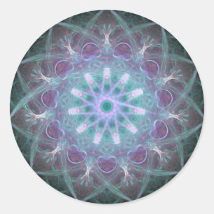 Leistungsstarkes High Blue Energy Mandala Runder Aufkleber