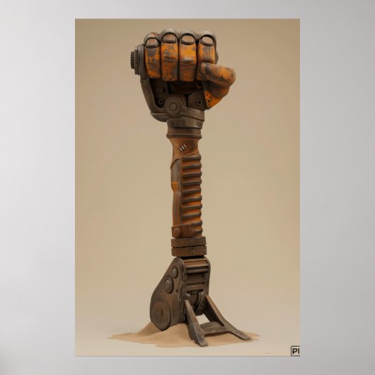 Leistungsstarkes Jackhammer-Faust-3D-Render-Poster Poster (Vorne)