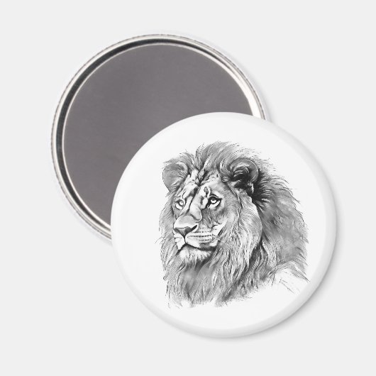Leistungsstarkes Löwenportrait Magnet (Vorderseite/Rückseite)